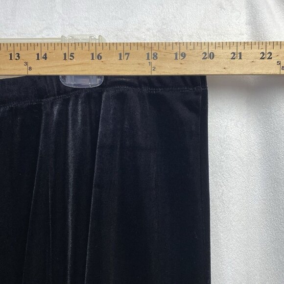 NY Collection Velvet Elastic Waist Flare Long Skirt Woman Sz 2X Black Used - Picture 9 of 14